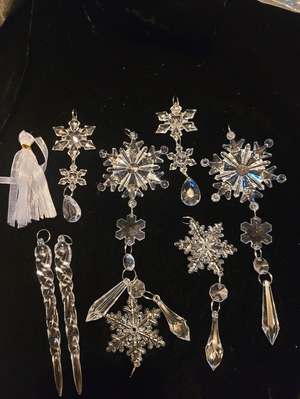 Crystal Snowflake Ornament Pack Of 7